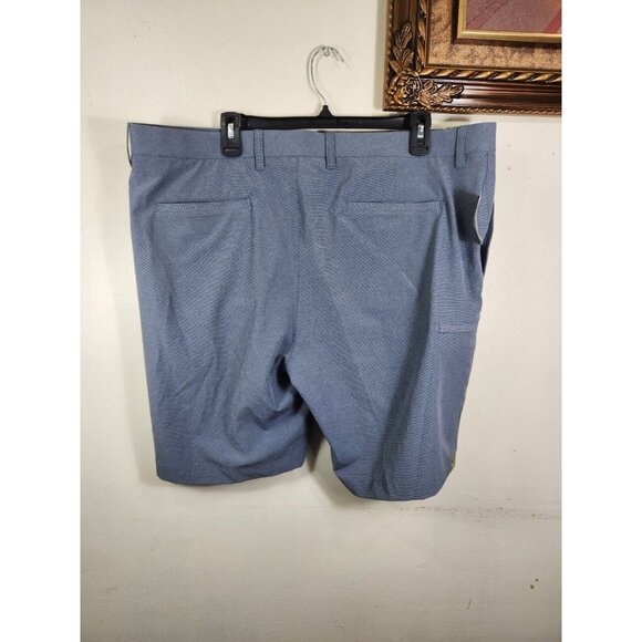 Roundtree & Yorke Mens Performance Shorts 42 Waist Classic Fit Flat Front Blue - Picture 7 of 7